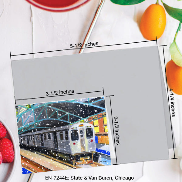 State & Van Buren, Chicago, Greeting Card (7244E), Enclosure Card, www.printedcanvas.com
