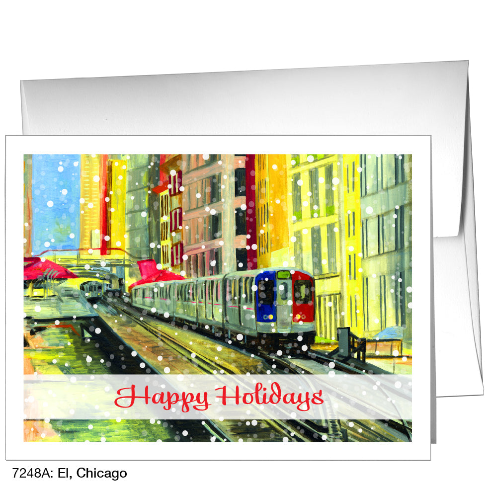 El, Chicago, Greeting Card (7248G), A2 Card Front, www.printedcanvas.com