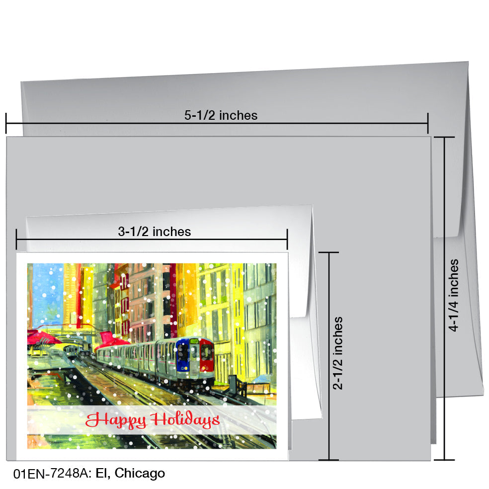 El, Chicago, Greeting Card (7248G), Enclosure Card, www.printedcanvas.com