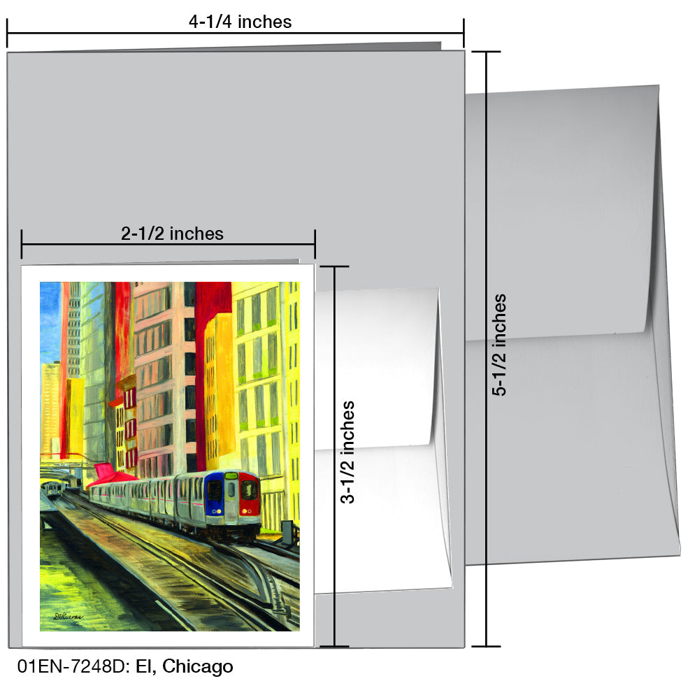 El, Chicago, Greeting Card (7248D), Enclosure, printedcanvas.com