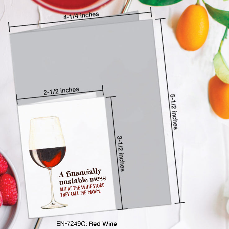Red Wine, Greeting Card (#7249C)