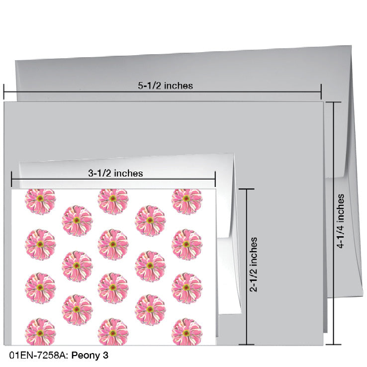 Peony 3, Greeting Card (7258A), Enclosure, www.printedcanvas.com