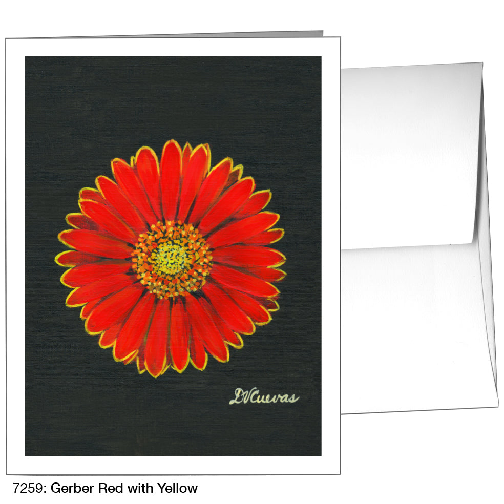 Gerber Red With Yellow, Greeting Card (7259), A2, printedcanvas.com