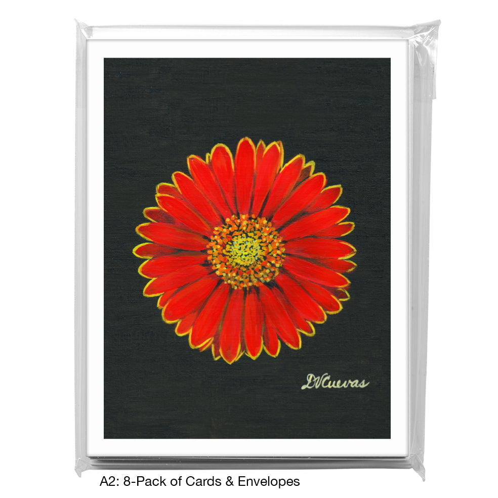 Gerber Red With Yellow, Greeting Card (7259), A2 8-Pack, printedcanvas.com