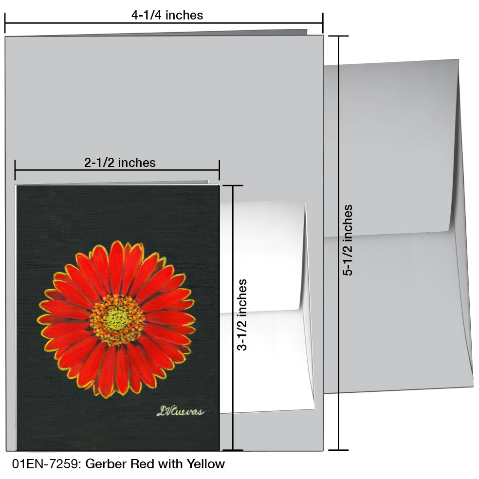 Gerber Red With Yellow, Greeting Card (7259), Enclosure, printedcanvas.com