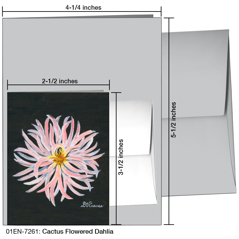 Cactus Flowered Dahlia, Greeting Card (7261A), Enclosure, www.printedcanvas.com