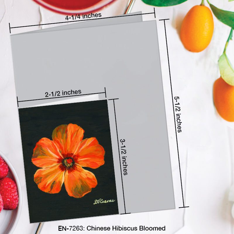 Chinese Hibiscus Bloomed, Greeting Card (7263A), Enclosure Card, www.printedcanvas.com