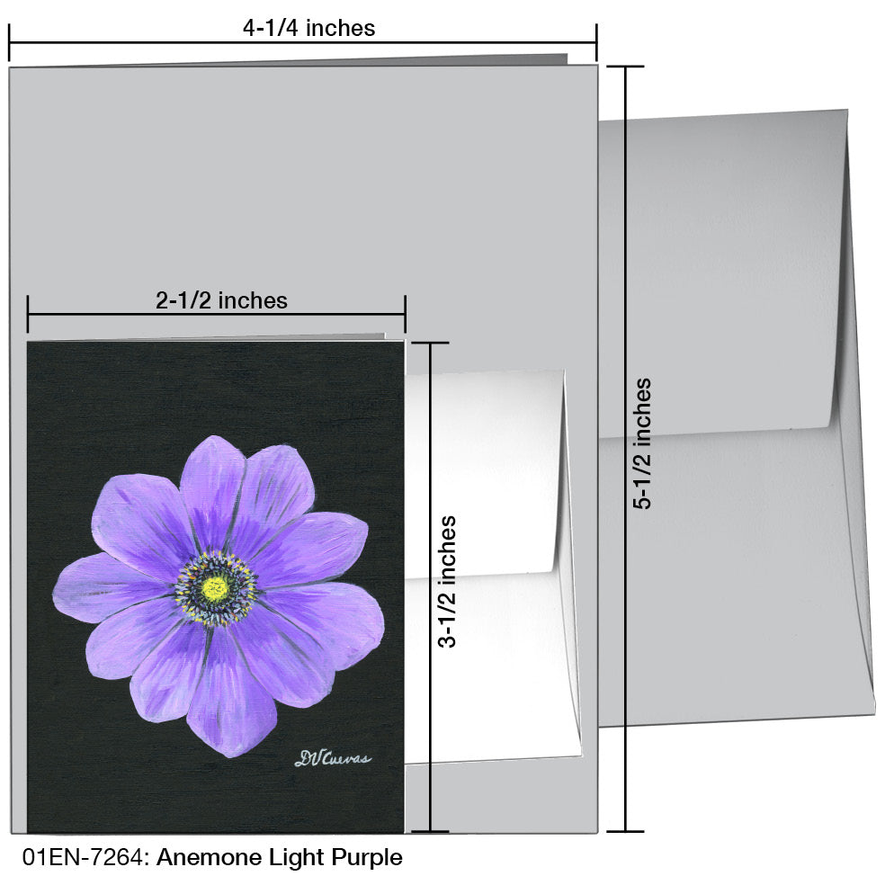 Anemone Light Purple, Greeting Card (7264A), Enclosure, printedcanvas.com