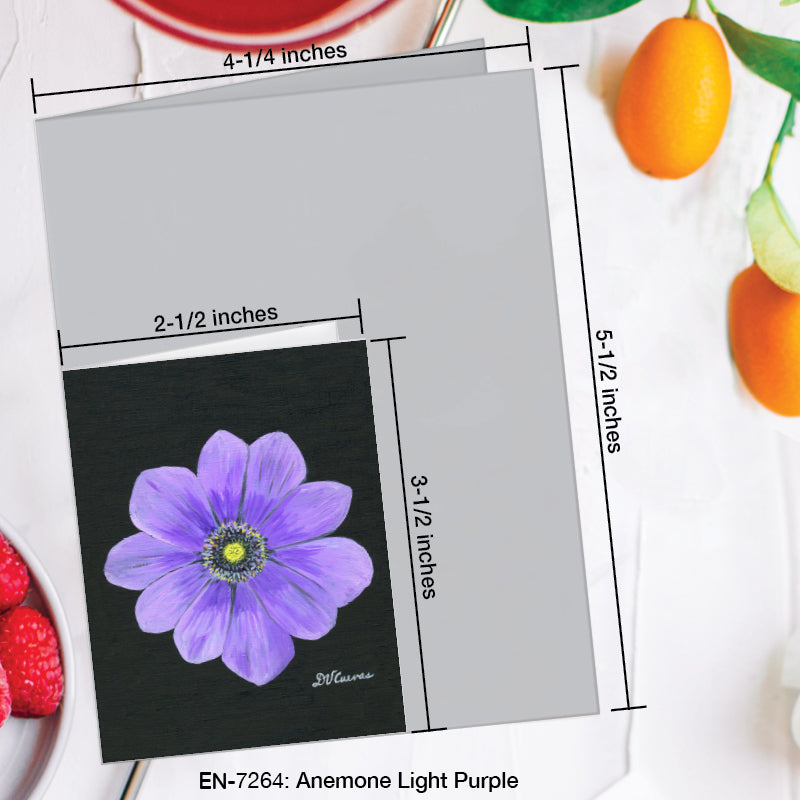 Anemone Light Purple, Greeting Card (7264A), Enclosure Card, www.printedcanvas.com