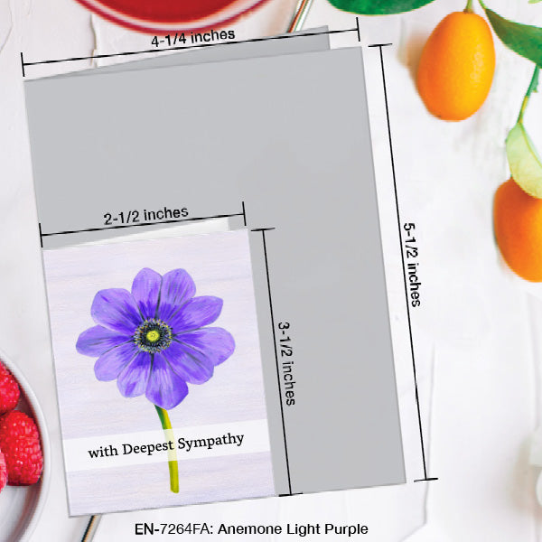 Anemone Light Purple, Greeting Card (7264FA), Enclosure, www.printedcanvas.com