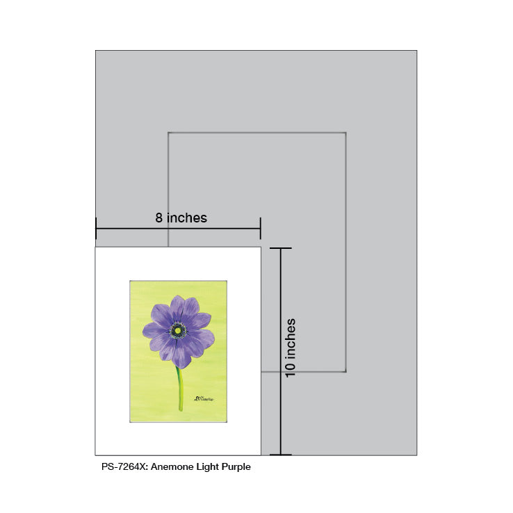 Anemone Light Purple, Print (#7264X), Print Matted, www.printedcanvas.com