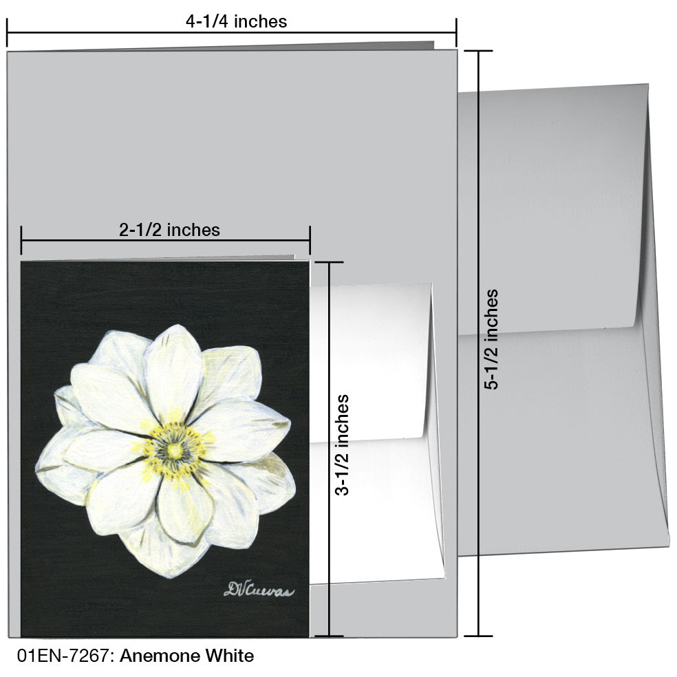 Anemone White, Greeting Card (7267A), Enclosure, www.printedcanvas.com