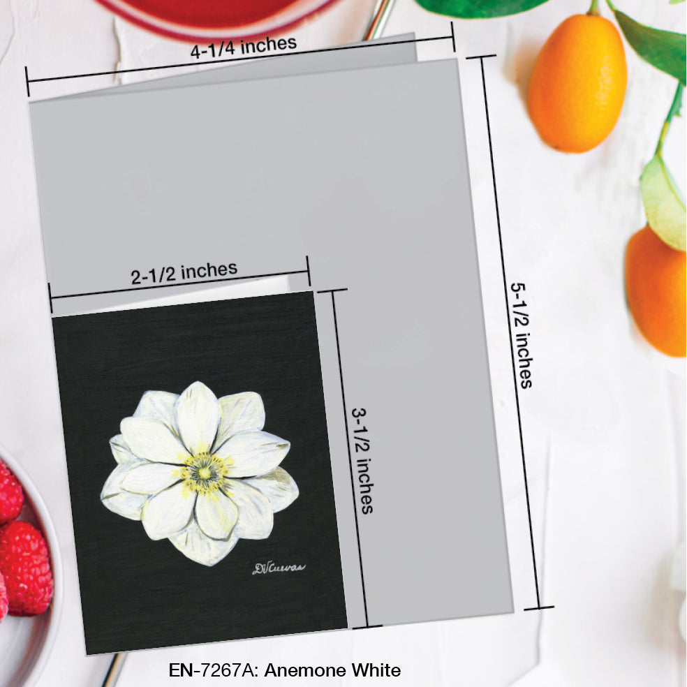 Anemone White, Greeting Card (#7267A)