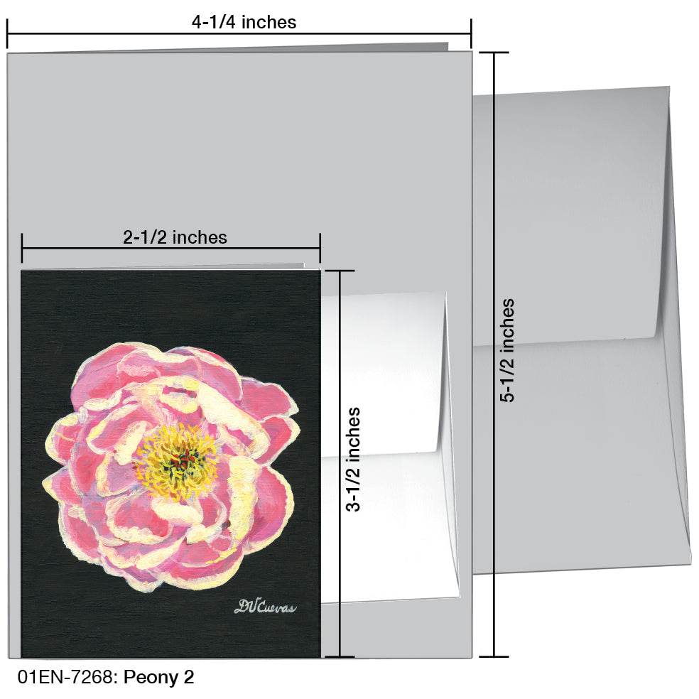 Peony 2, Greeting Card (7268A), Enclosure, www.printedcanvas.com