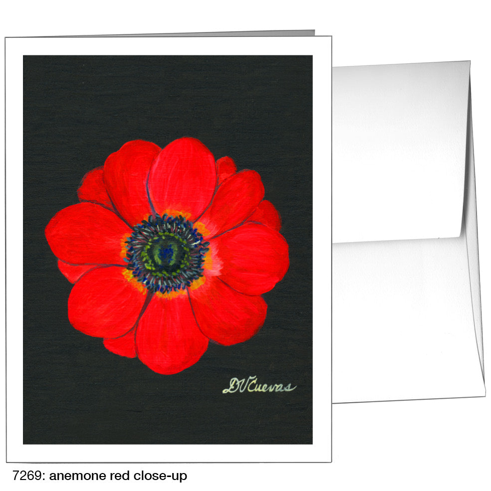 Anemone Red Close-Up, Greeting Card (7269), A2, printedcanvas.com