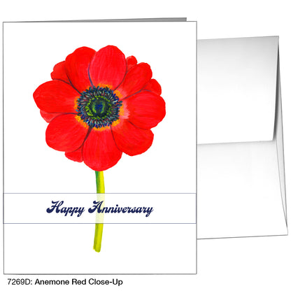 Anemone Red Close-Up, Greeting Card (7269D)