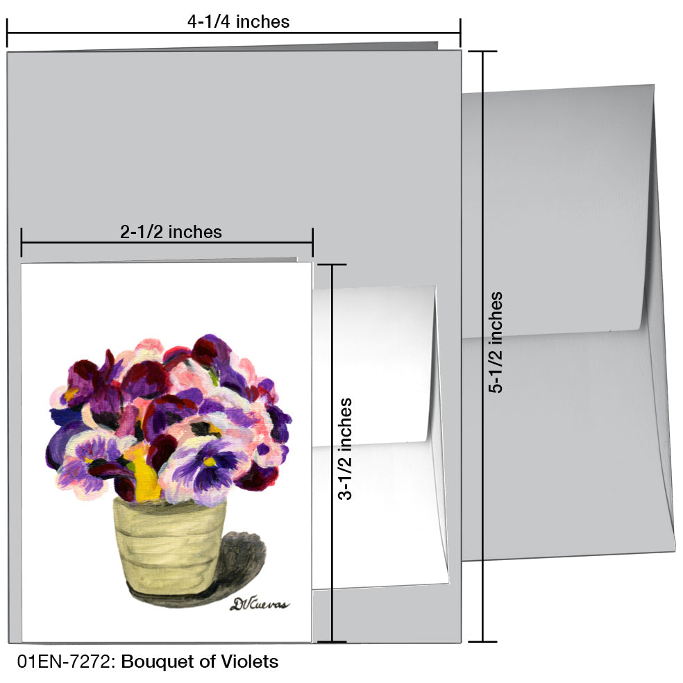 Bouquet of Violets, Greeting Card (7272), Enclosure, printedcanvas.com