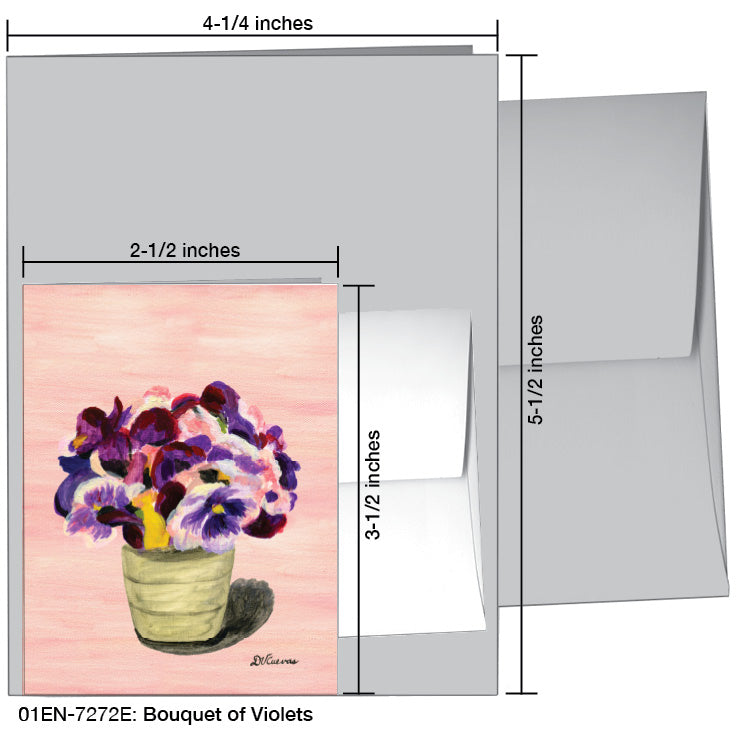 Bouquet of Violets, Greeting Card (7272E), Enclosure Card, www.printedcanvas.com