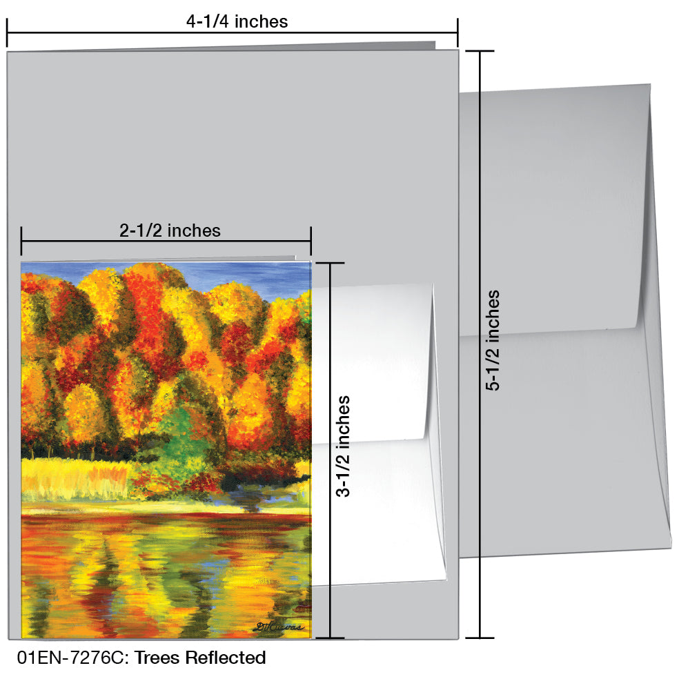 Trees Reflected, Greeting Card (7276C), Enclosure, www.printedcanvas.com