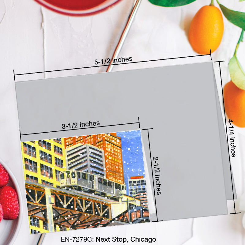 Next Stop, Chicago, Greeting Card (7279C), Enclosure Card, www.printedcanvas.com