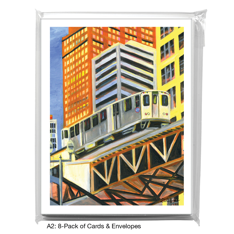 Next Stop, Chicago, Greeting Card (7279D), A2 8-Pack, printedcanvas.com