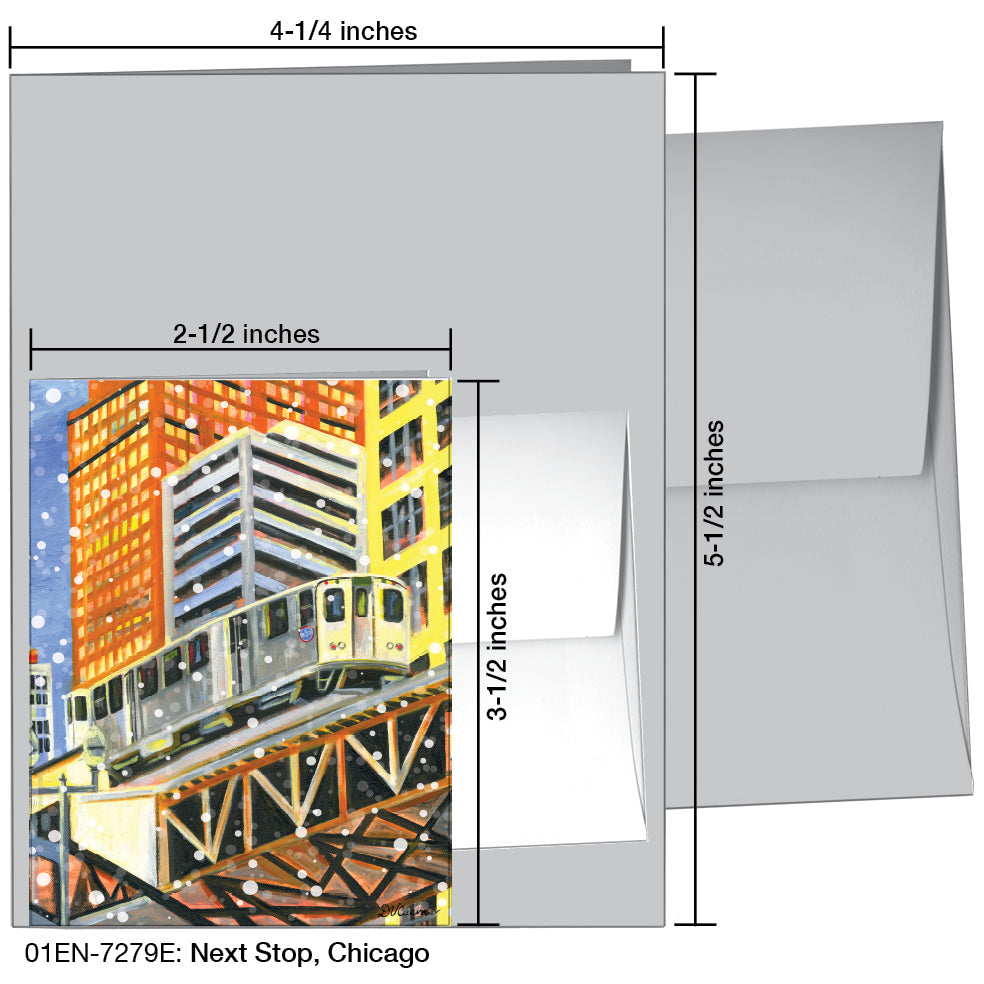 Next Stop, Chicago, Greeting Card (7279E), Enclosure, www.printedcanvas.com