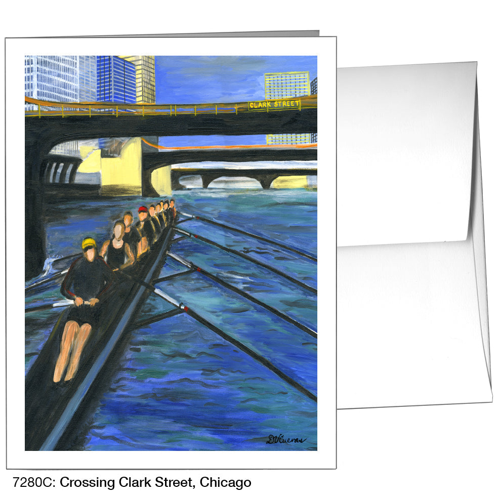 Crossing Clark Street, Chicago, Greeting Card (7280C), A2, printedcanvas.com
