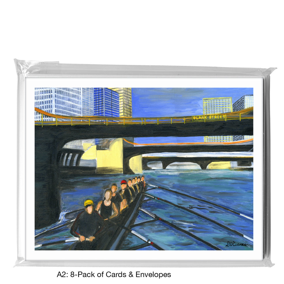 Crossing Clark Street, Chicago, Greeting Card (7280E)