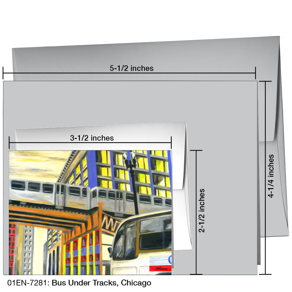 Bus Under Tracks, Chicago, Greeting Card (7281), Enclosure, printedcanvas.com