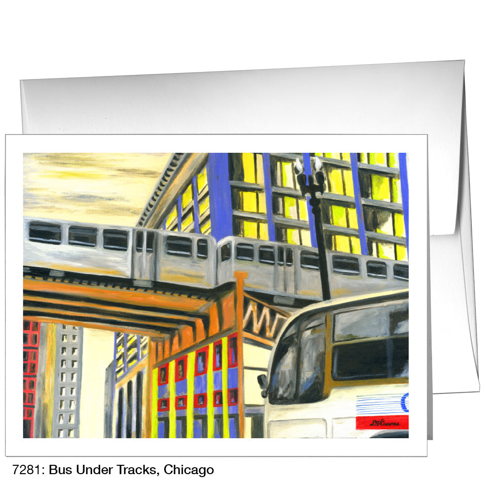 Bus Under Tracks, Chicago, Greeting Card (7281), A2, printedcanvas.com