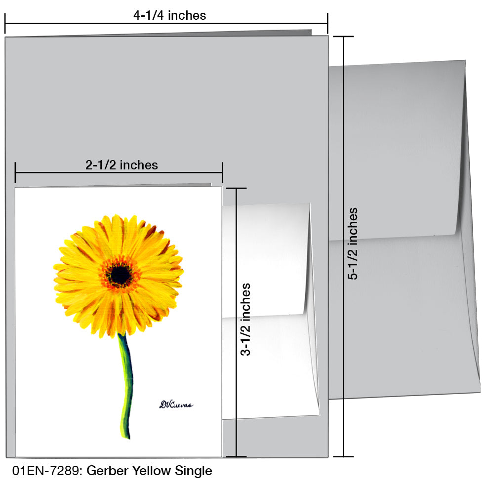 Gerber Yellow Single, Greeting Card (7289A), Enclosure, www.printedcanvas.com