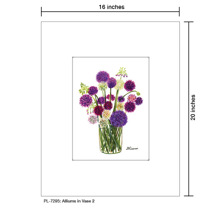 Alliums in Vase 2, Print (#7295A), Printe Matted, www.printedcanvas.com