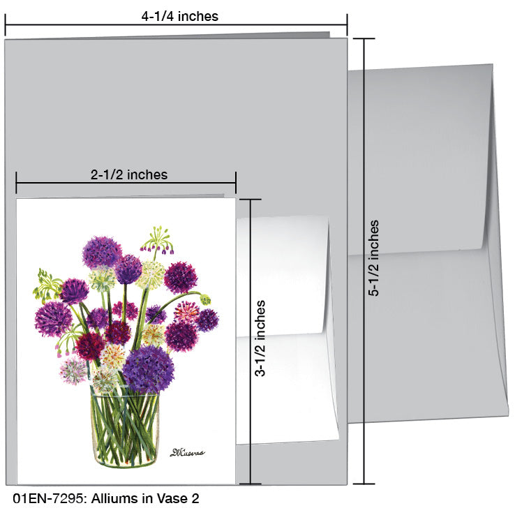 Alliums in Vase 2, Greeting Card (7295A), Enclosure Card, www.printedcanvas.com