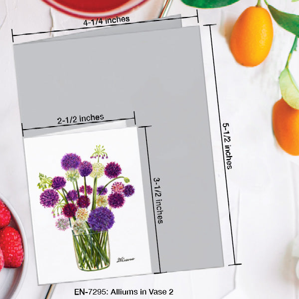 Alliums in Vase 2, Greeting Card (7295A), Enclosure Card, www.printedcanvas.com