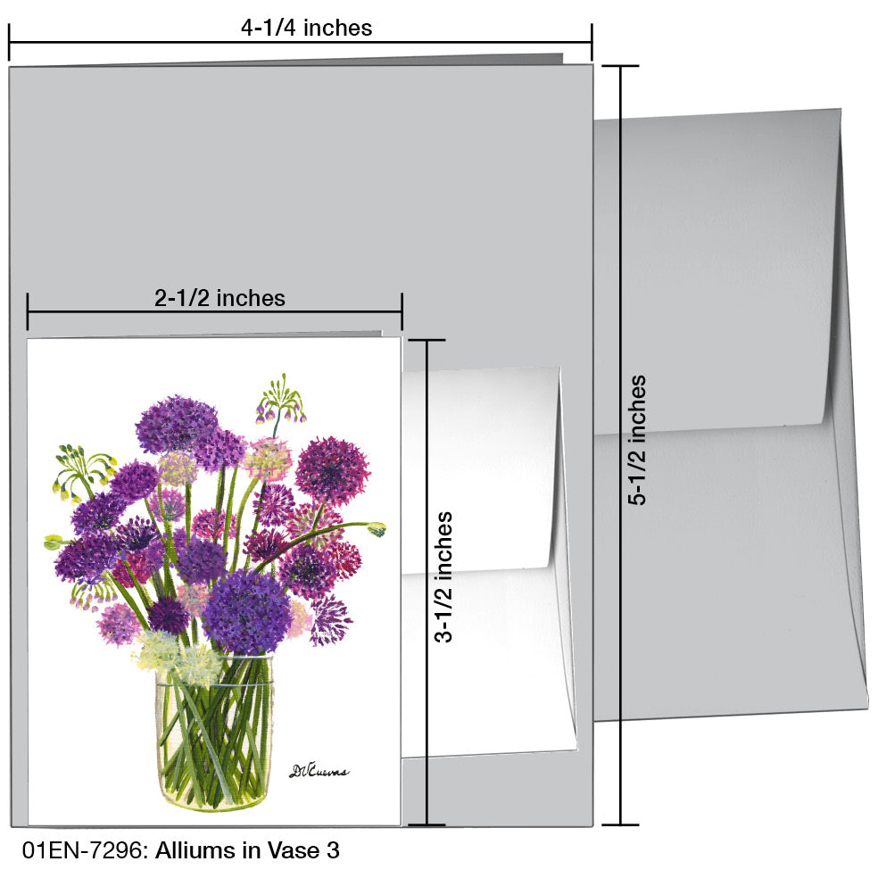 Alliums in Vase 3, Greeting Card (7296A), Enclosure Card, www.printedcanvas.com
