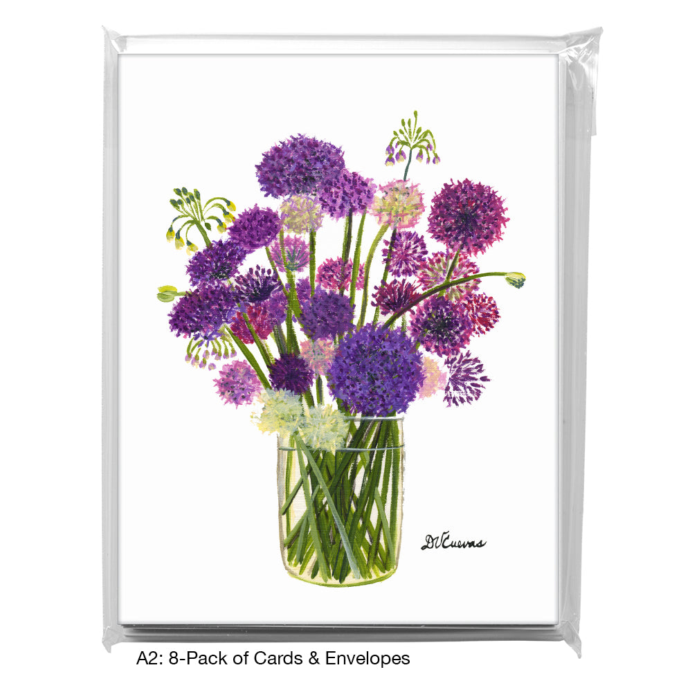 Alliums in Vase 3, Greeting Card (7296A), A2 Card 8-Pack, www.printedcanvas.com