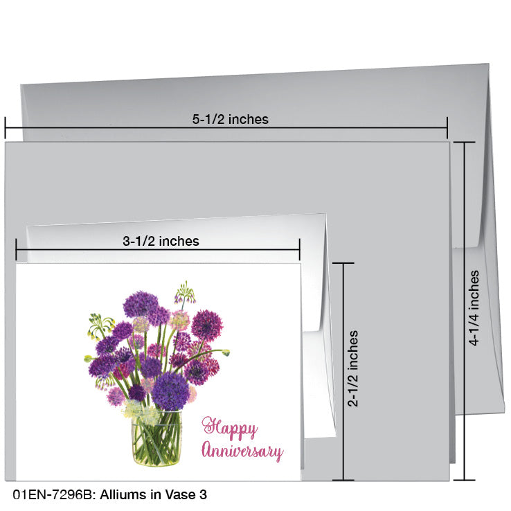 Alliums in Vase 3, Greeting Card (7296B), Enclosure Card, www.printedcanvas.com