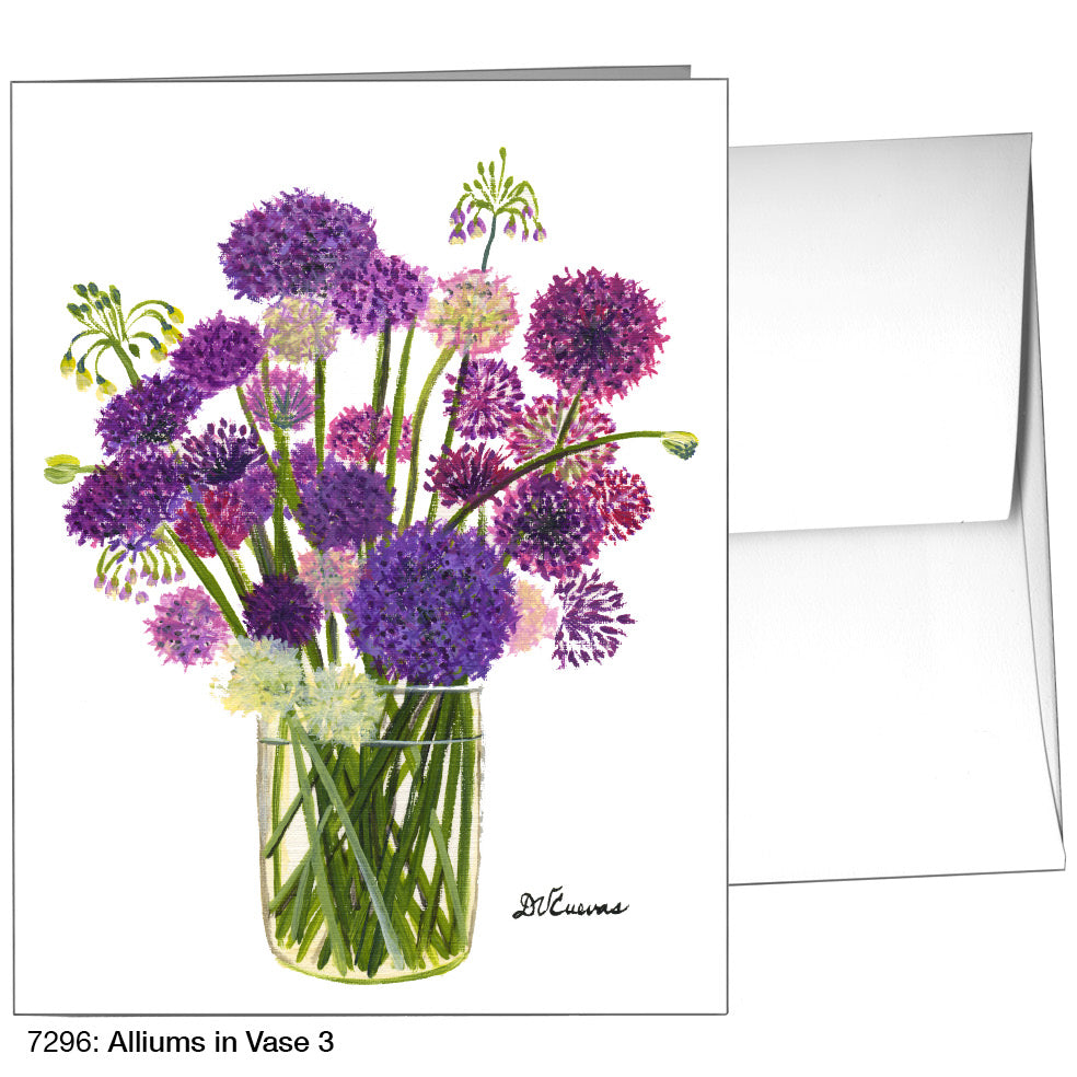 Alliums in Vase 3, Greeting Card (7296A), A2 Card Front, www.printedcanvas.com
