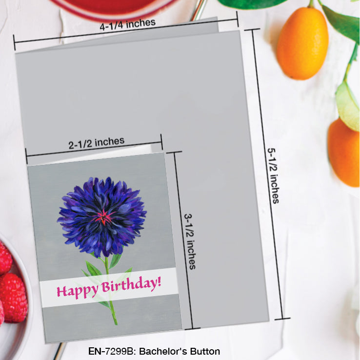 Bachelor's Button, Greeting Card (#7299B)