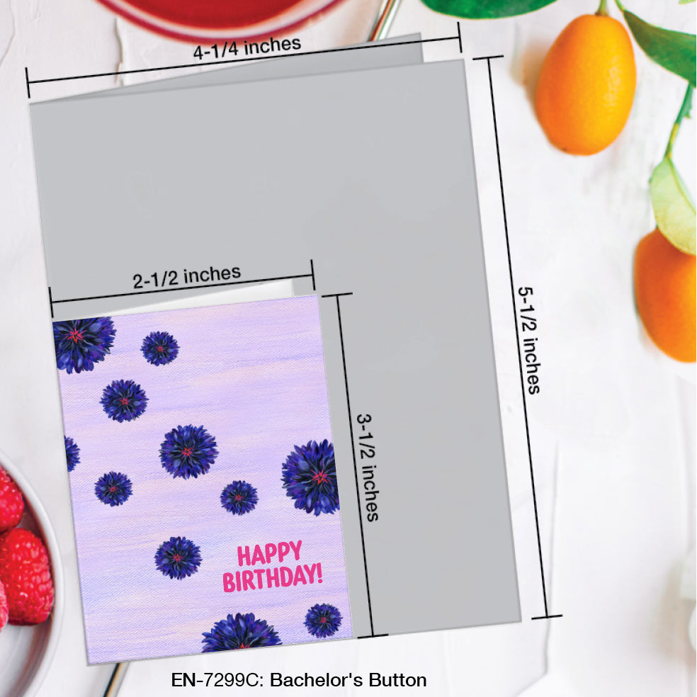Bachelor's Button, Greeting Card (#7299C)