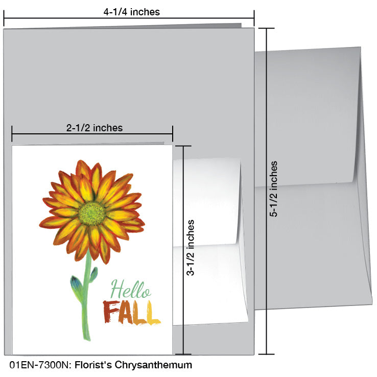 Florist's Chrysanthemum, Greeting Card (#7300N), Enclosure Card, www.printedcanvas.com