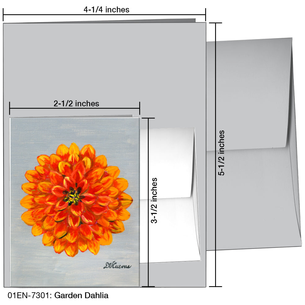 Garden Dahlia, Greeting Card (7301G), Enclosure, www.printedcanvas.com