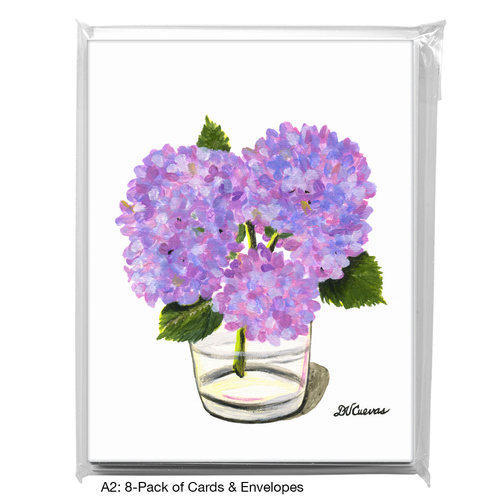 Hydrangeas In Glass, Greeting Card (7307), A2 8-Pack, printedcanvas.com