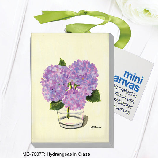 Hydrangeas in Glass, Mini Canvas (MC-7307F)