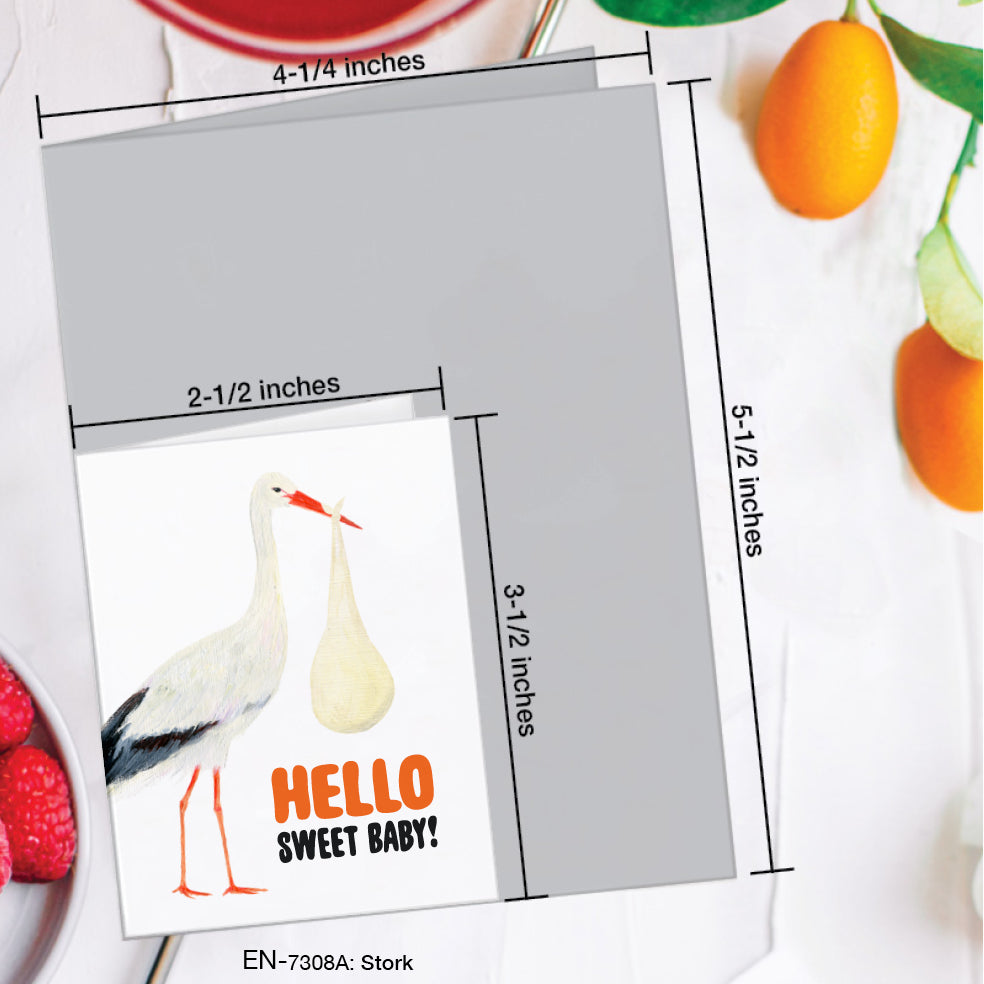 Stork, Greeting Card (#7308A)