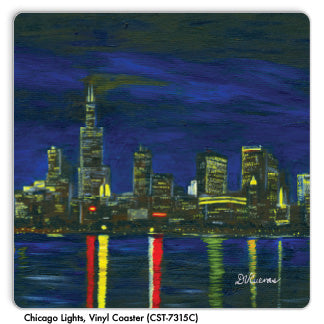 Chicago Lights, Vinyl Coaster (CST-7315C) - Printed Canvas