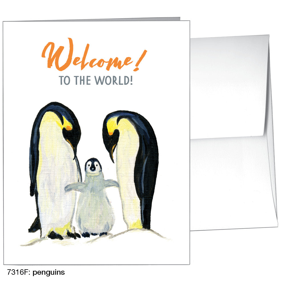 Penguins, Greeting Card (7316F), A2, printedcanvas.com