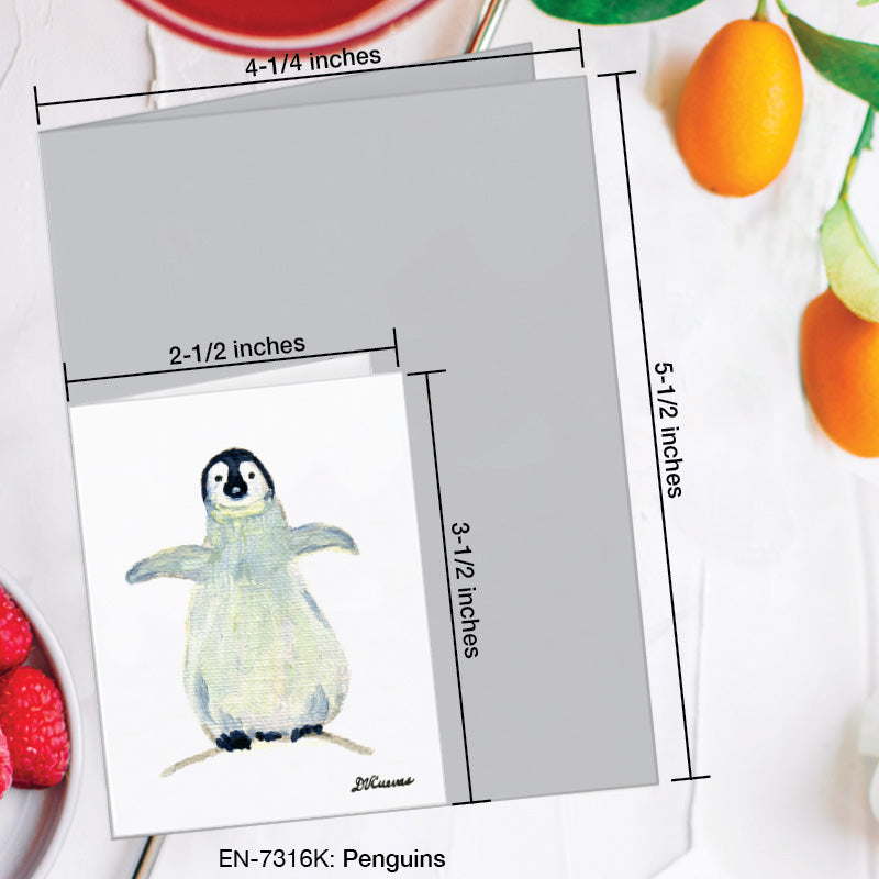 Penguins, Greeting Card (7316K), Enclosure Card, www.printedcanvas.com