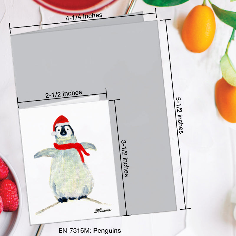 Penguins, Greeting Card (7316M), Enclosure Card, www.printedcanvas.com