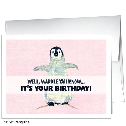 Penguins, Greeting Card (7316V)